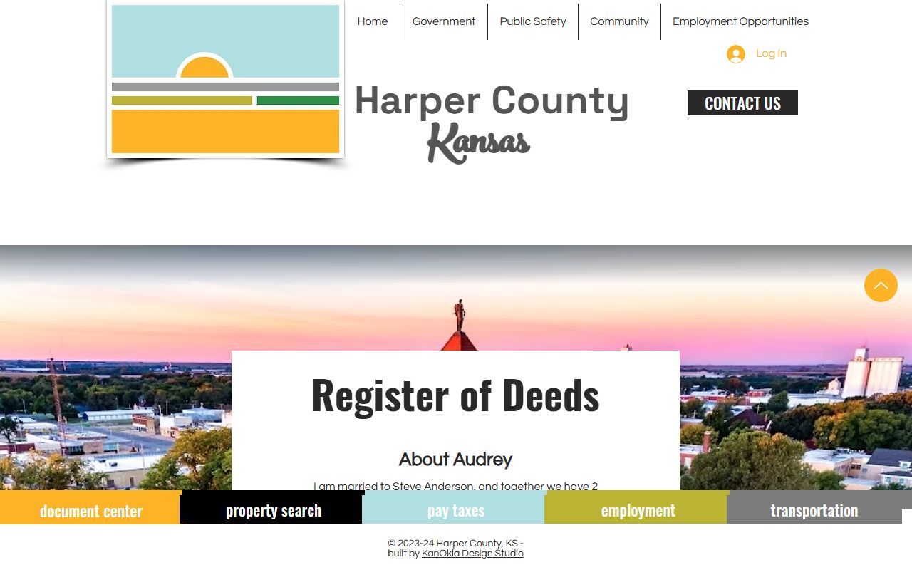 Harper County Clerk of the District Court related Register of Deeds page