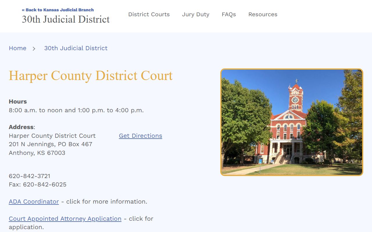 Harper County District Court records Kansas Judicial Branch page