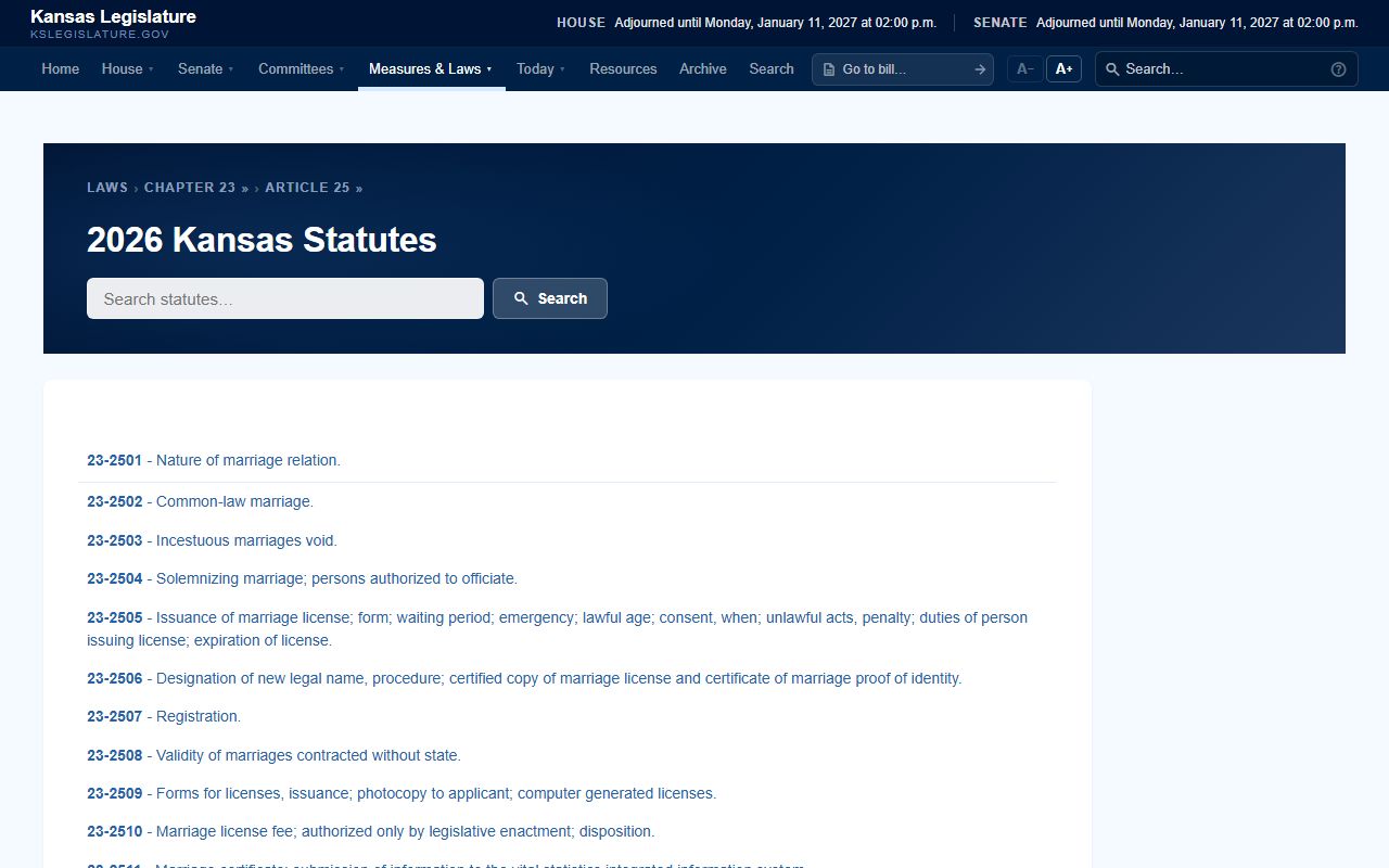 Harper County marriage records Kansas marriage statute article