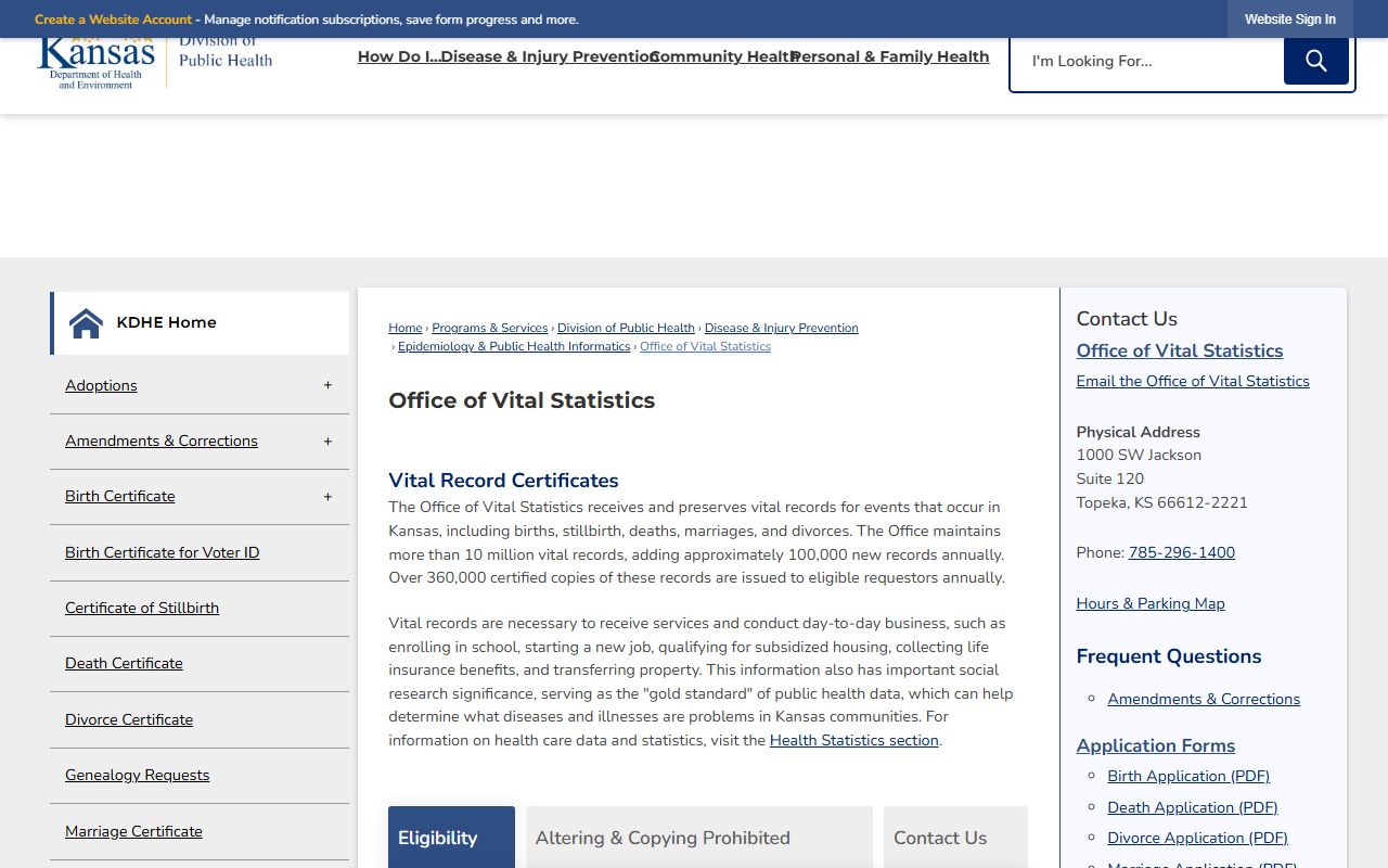 Harper County marriage and divorce records KDHE Office of Vital Statistics